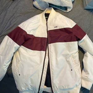 Vans medium bomber jack White and Maroon